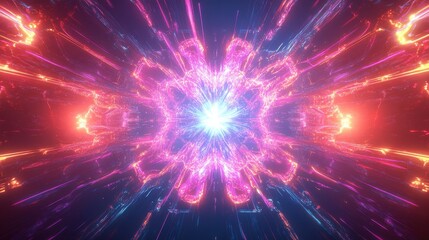 Fototapeta premium Quantum Processor Glowing with Intricate Holographic