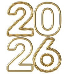 Obraz premium Happy New Year 2026 Gold 3D Render9