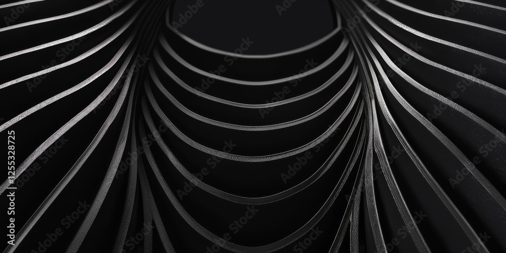 Poster a minimalistic design featuring a pure black background, minimalist patterns and shapes arranged sym