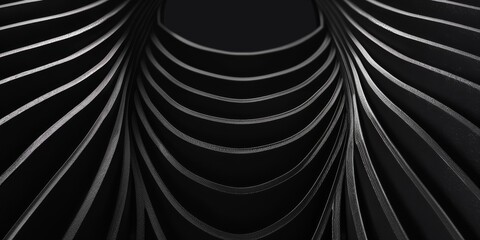 Naklejka premium A minimalistic design featuring a pure black background, Minimalist patterns and shapes arranged symmetrically, Contemporary minimalist style
