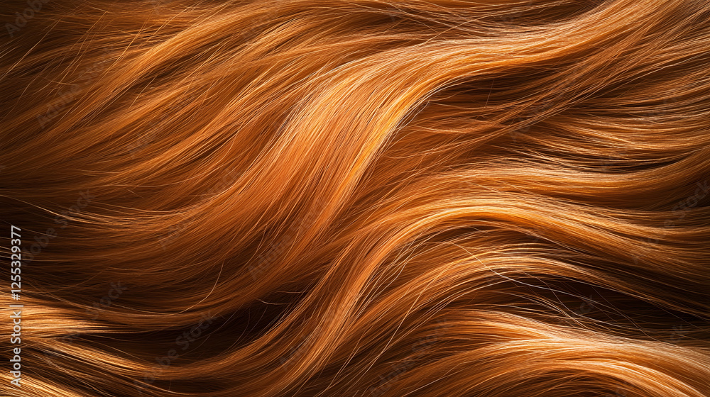 Aufkleber Shimmering Waves of Vibrant Orange Curls   Captivating Abstract Texture and Pattern with Flowing Mesmerizing Movement and Intricate Complexity