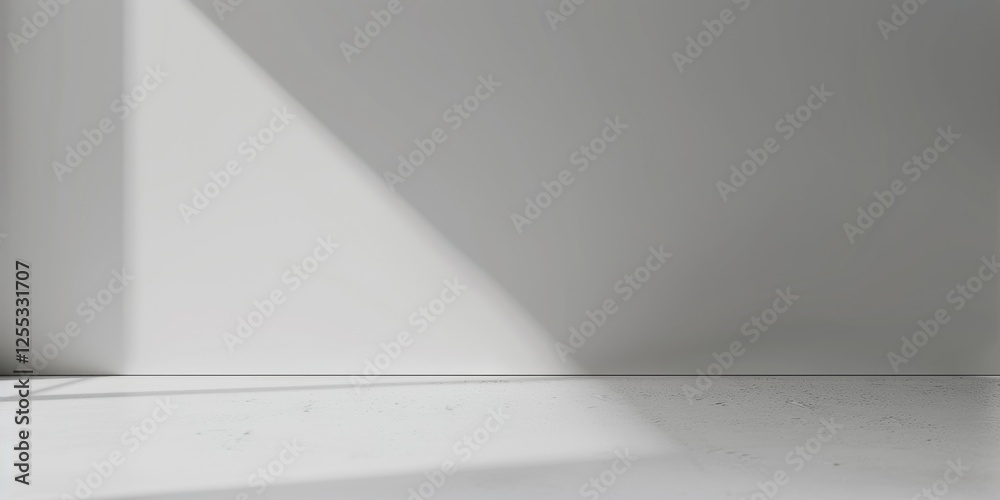 Poster a minimalistic setup featuring a light gray backdrop, clean and symmetrical design, contemporary min