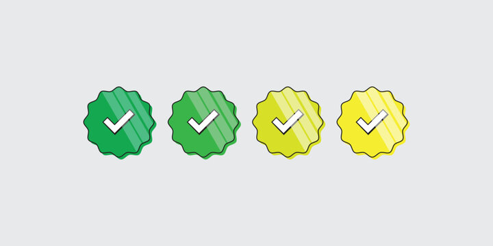 Varified badge tick mark icon set