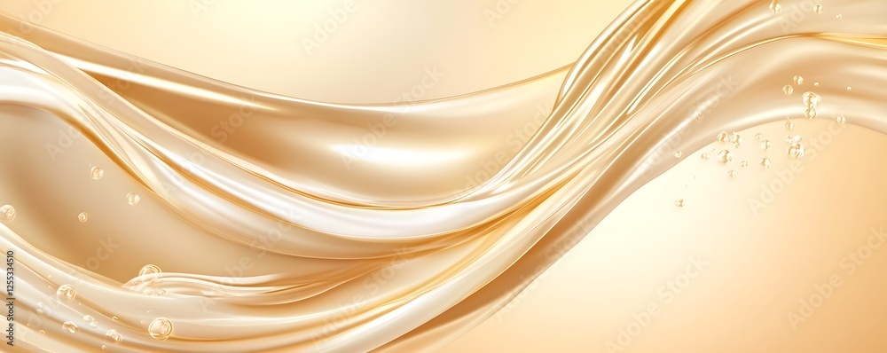 Poster Smooth flowing and elegant golden abstract background with wavy undulating lines and curves  This beautiful luxurious and sophisticated design can be used for premium editorial projects