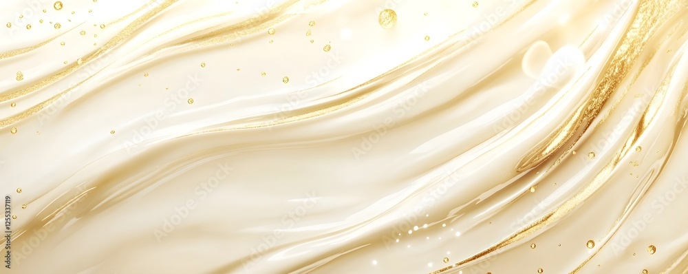 Aufkleber swirling waves of golden light vibrant mesmerizing metallic fluid abstract background with elegant f