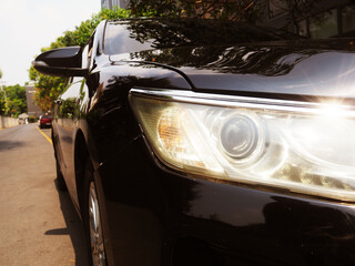 Fototapeta premium classic american car with headlight
