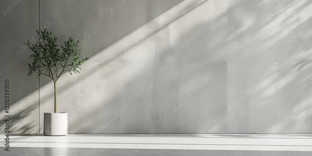 Poster a modern minimalist aesthetic with a light misty grey backdrop, minimalist design elements arranged 