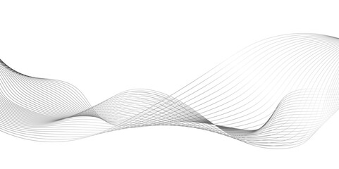 Abstract wavy lines and neon glow on a black background, Modern creative wave lines glowing moving sound, design element for technology, Abstract vector black wave lines on white background.