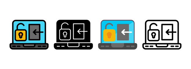 Set of Sign Out Icon