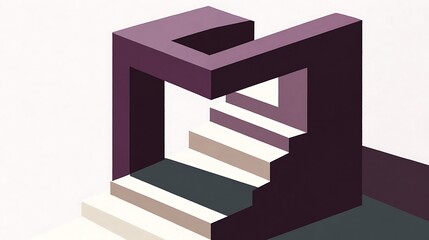 Abstract cube stairs; design concept