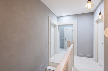 standard room interior apartment. room doors, renovation corridor lobby entrance hall