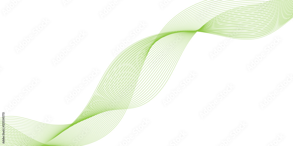 Wall mural abstract background with green wavy lines, abstract wave pattern made from small dots, curve texture