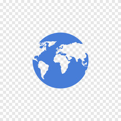 Globe earth vector icon. Illustration.
