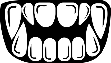 Scary smile mask icon.horror and scary faces vector.black silhouette scary ghost face expressions mask element for the holiday decoration.Monster funny and horror smile masks with vampire teeth.