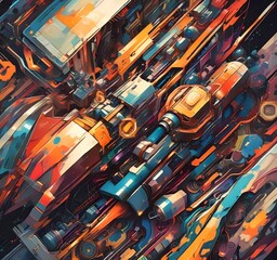 Fototapeta premium Illustration of abstract technology background.