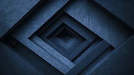 Fototapeta premium Abstract dark blue receding squares