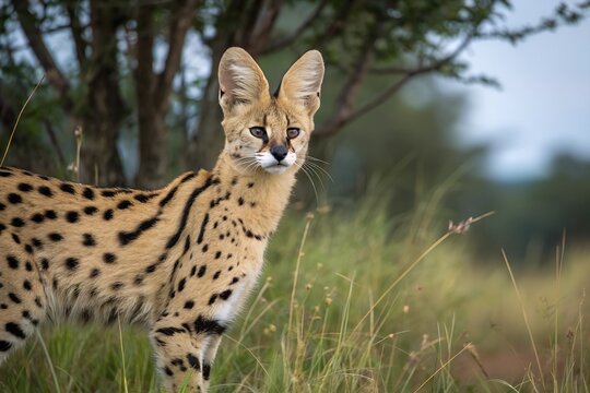 Serval Cat in the wildlife