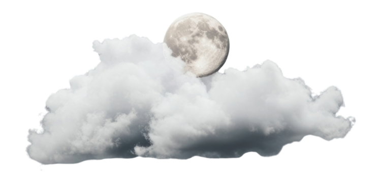 PNG Cloud with moon weather atmosphere astronomy. - Powered by Adobe
