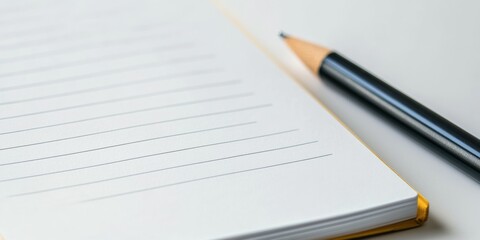 Blank notebook and pencil ready for notes and ideas in a quiet indoor setting