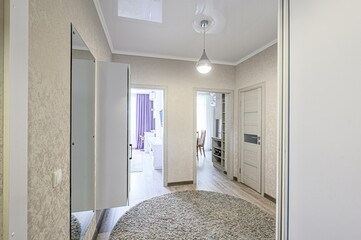 standard room interior apartment. room doors, renovation corridor lobby entrance hall