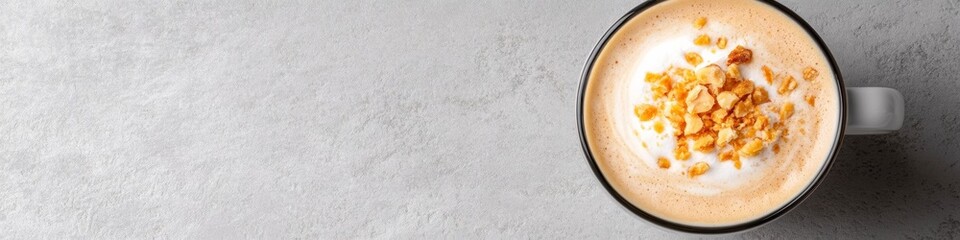 Artisanal Coffee Dessert Beverage Creamy Layered Drink in Glass with Whipped Topping and Nuts - Specialty Cafe Menu and Content for Beverage Aficionados