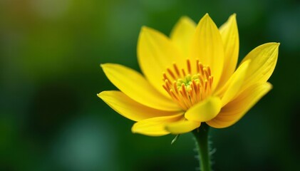 Obraz premium The delicate petals of a yellow tomato flower unfold like a tiny umbrella, umbrella, blossom