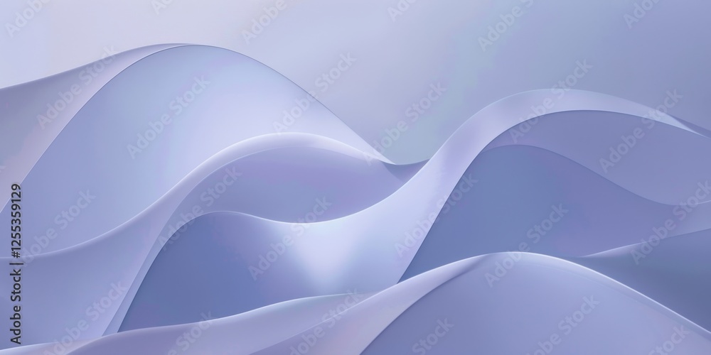 Poster a refined minimalist design with a light periwinkle background, subtle shapes and smooth gradients, 