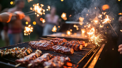 Sizzling BBQ: A Night of Summer Grilling and Sparklers