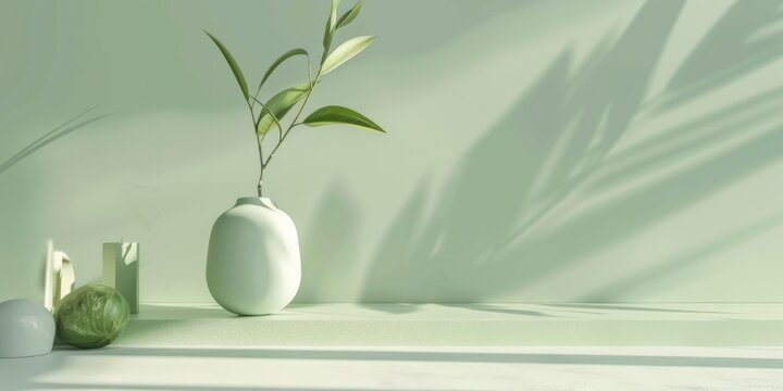 A refined minimalist design with a light pistachio background, Subtle shapes and delicate textures, Modern minimalist style