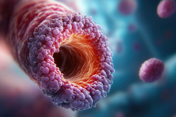 Analyzing cervical cancer cell abnormalities detailed cross section illustration in laboratory environment for medical research and education