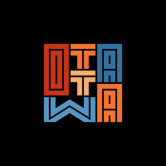 Ottawa Typography poster. T-shirt fashion Design. Template for poster, print, banner, flyer.
