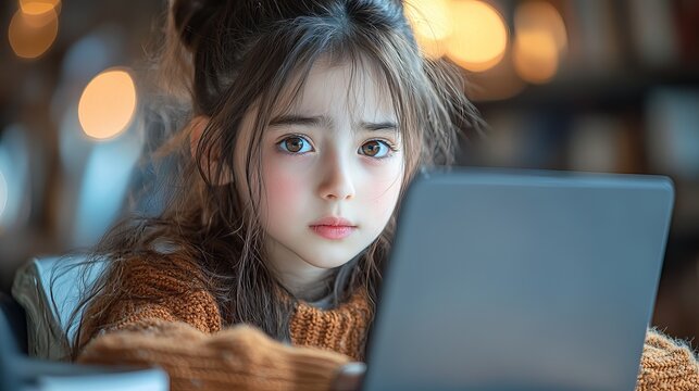 Young student faces academic challenges at home digital learning environment emotional portrait introspective viewpoint