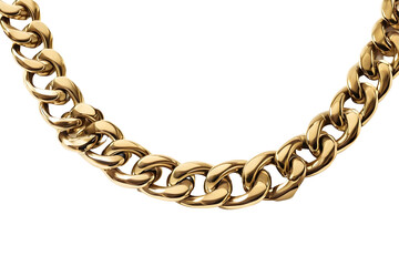  Elegant Gold Chain With Polished Links In Semi-Circular Arrangement