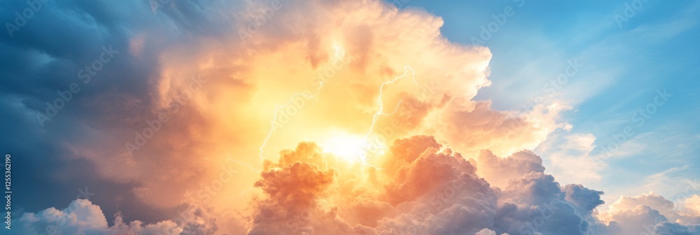 Poster energetic stormscape imagery dynamic lightning capturing through dramatic cloud formations - stunnin