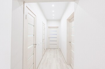 Fototapeta premium standard room interior apartment. room doors, renovation corridor lobby entrance hall