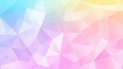 Abstract Polygon Mosaic Pattern in Light Pastel Hues with Geometric Shapes and Gradient Effects