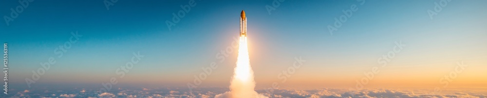 Poster futuristic satellite technology art metallic orbital equipment with solar panels and communications 