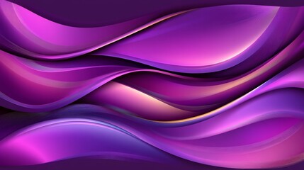 Abstract Purple Swirling Waves with Golden Highlights Digital Graphic Design Artistic Creation