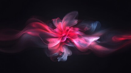 Obraz premium Abstract Red and Blue Smoke Swirl Art on Dark Background Minimalist Design Visual Effect