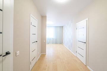 standard room interior apartment. room doors, renovation corridor lobby entrance hall