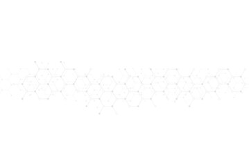 Hexagons pattern on gray background. Genetic research, molecular structure. Chemical engineering. Concept of innovation technology. Used for design healthcare, science and medicine background