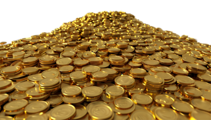 Extensive Pile Of Shiny Gold Coins Creating Abundance