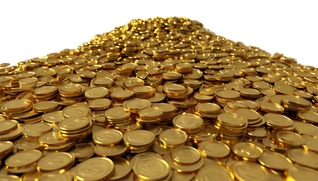 Extensive Pile Of Shiny Gold Coins Creating Abundance