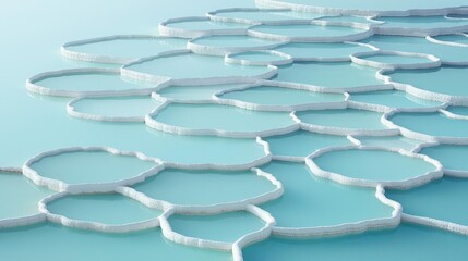 Fototapeta premium Light Teal Water Pools With White Formations