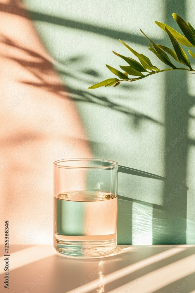 Aufkleber minimalist aesthetic pure water splash on neutral gradient - dynamic hydration imagery for beverage 