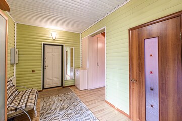 standard room interior apartment. room doors, renovation corridor lobby entrance hall