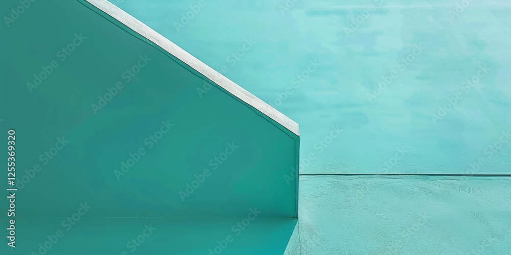 Poster a sleek design with a light teal background, crisp lines and minimal textures, modern minimalist sty