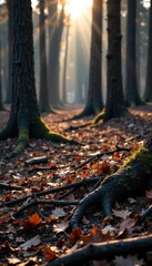 Obraz premium Burnt and charred branches on the forest floor, trees, dry, woods