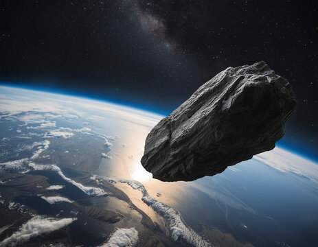 asteroide vagando por el espacio cerca de la tierra