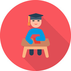 Unique Studying on Desk Vector Icon
